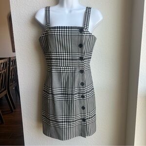 H&M Divided black white plaid pinafore dress